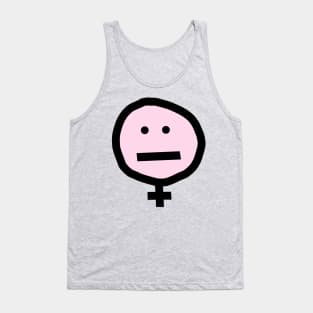 Female Pink Not Smiley Face Tank Top